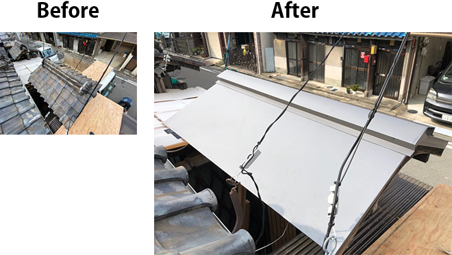 大阪府守口市内の屋根工事・雨漏り修理