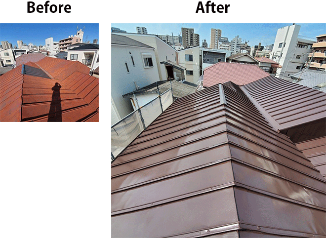大阪市内の屋根工事・雨漏り修理 41事例