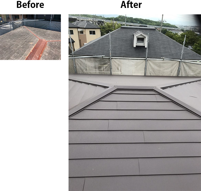 京田辺市内の屋根工事・雨漏り修理 4事例