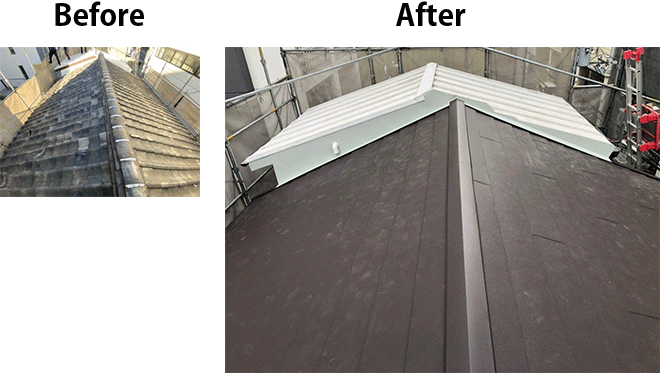 屋根の葺き替え工事　92万円　大阪市西区