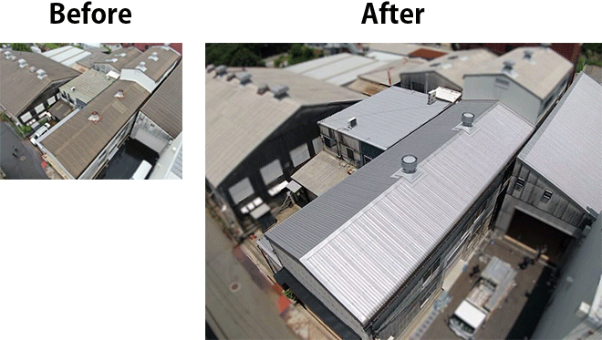 大阪府柏原市で行った大波スレートの屋根カバー工事 762万円