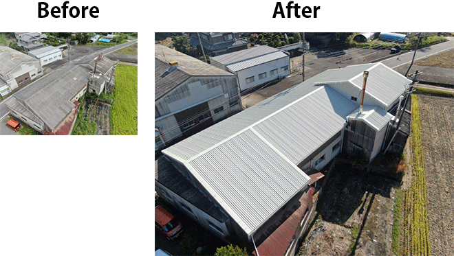 三重県伊賀市で行った大波スレートの屋根カバー工事